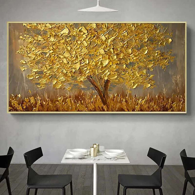 Abstrakte Gold Baum Luxus Leinwand Malerei