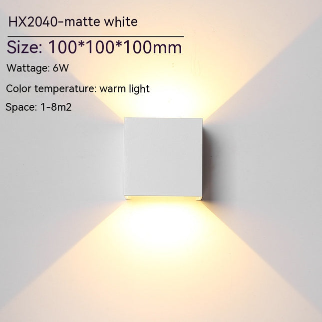 Dimmbare LED Wandleuchte - Quadratisch, Aluminium